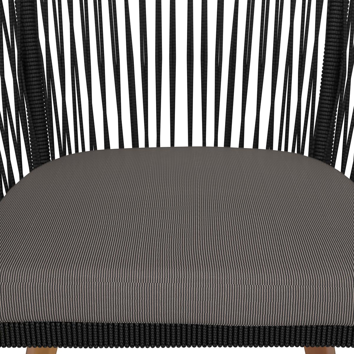 Gartenset Alina Schwarz Akazie Outdoorgewebe - Dunkelgrau/Schwarz, Modern, Holz/Textil (180/77/90cm) - Bessagi Garden