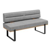 Sitzbank in Grau - Schwarz/Grau, KONVENTIONELL, Holz/Textil (160/85/60cm) - Based