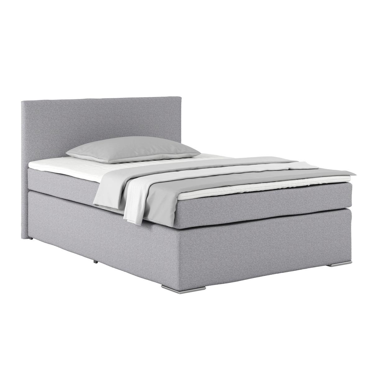 Boxspring Krevet Nero - sivo-smeđa/svijetlo siva, Konvencionalno, tekstil/metal (140/200cm) - Best Price