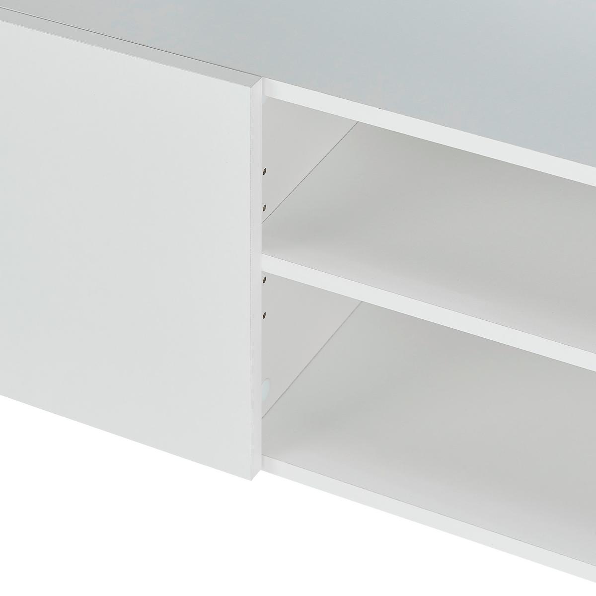 Lowboard in Eiche Artisan - Weiss, Modern, Holzwerkstoff (140/35/35cm) - Mömax