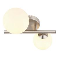 LED-Wandleuchte Riha Opal/Nickelfarben max. 3,5Watt - Opal/Nickelfarben, KONVENTIONELL, Glas/Metall (25/26/12,5cm) - Globo