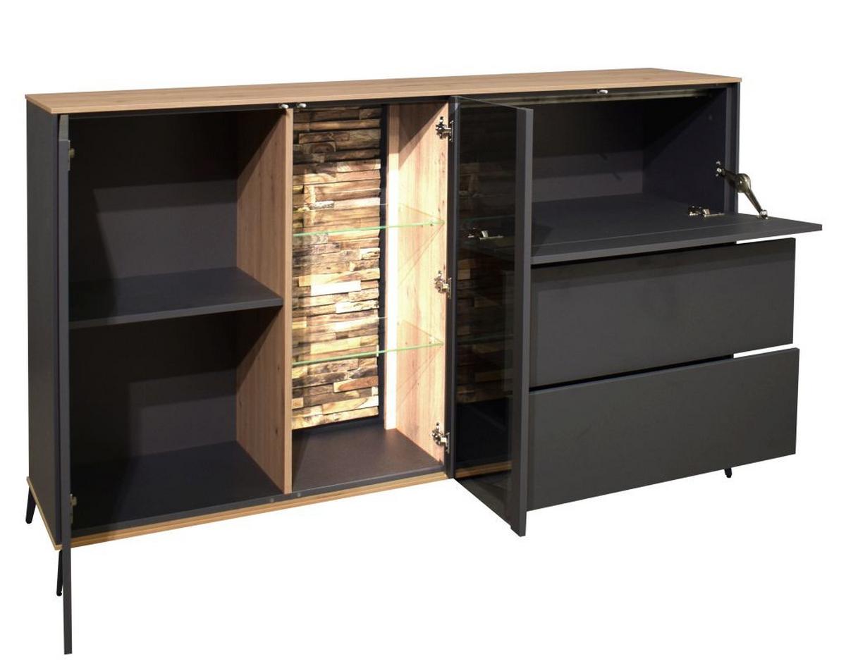 Servantă COMO - stejar Artisan/antracit, Modern, material pe bază de lemn (169/89/42cm) - Premium Living