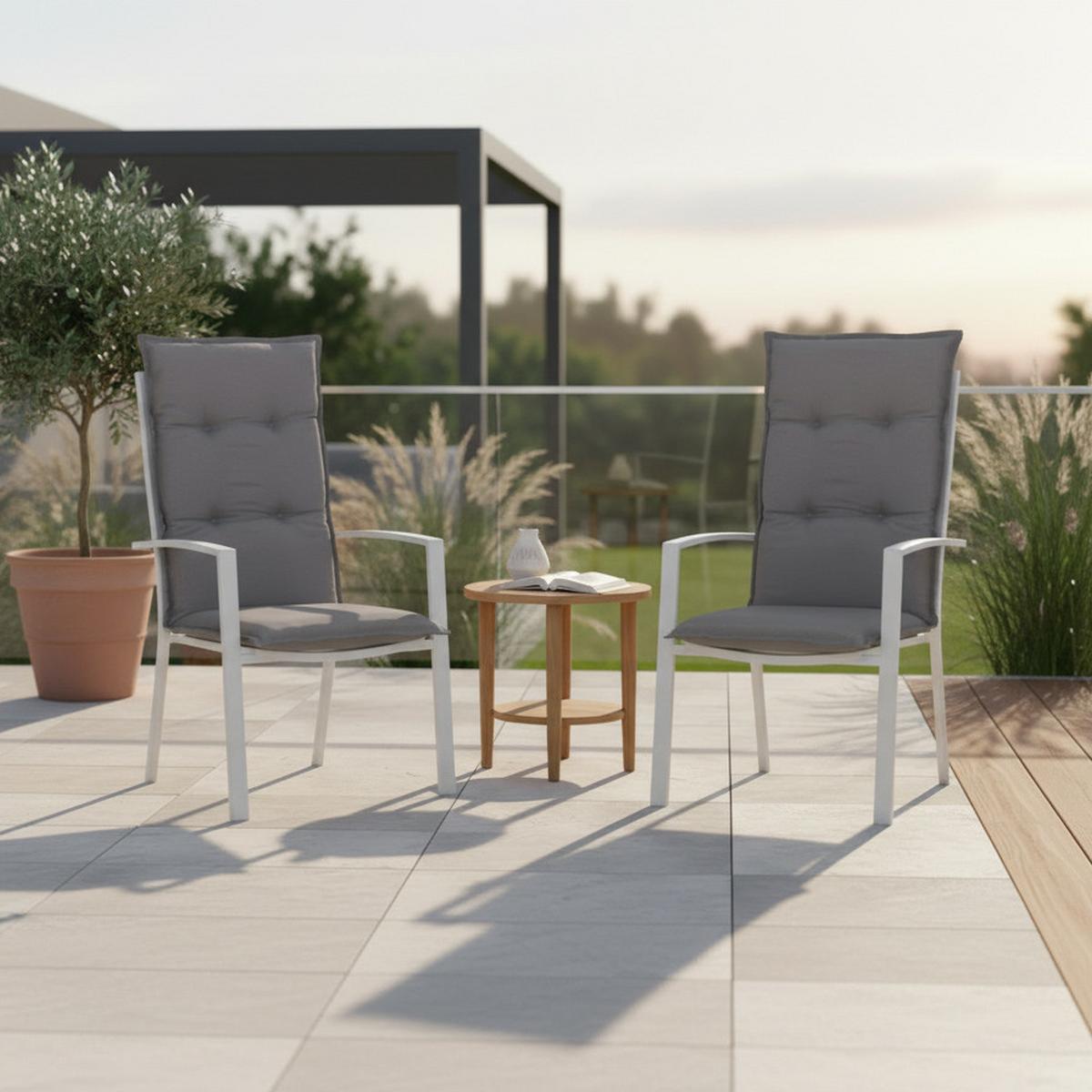 Hochlehner Auflagen Tanana 2er-Set ca.118x46x8cm Grau - Grau, Basics, Textil (118/46/8cm) - Gardenson