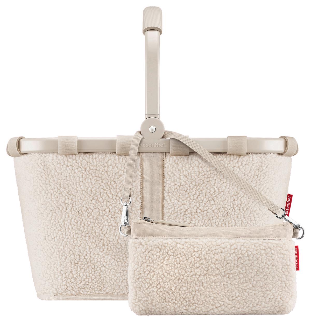 KOSZYK NA ZAKUPY CARRYBAG TEDDY SAND - kremowy, Basics, tkanina (48/29/28cm) - Reisenthel