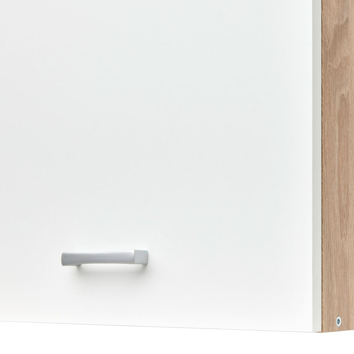 Küchenblock Economy mit Geräte Weiß/Eiche ca. B: 270 cm - Eichefarben/Weiß, Basics, Holzwerkstoff (270cm) - Respekta