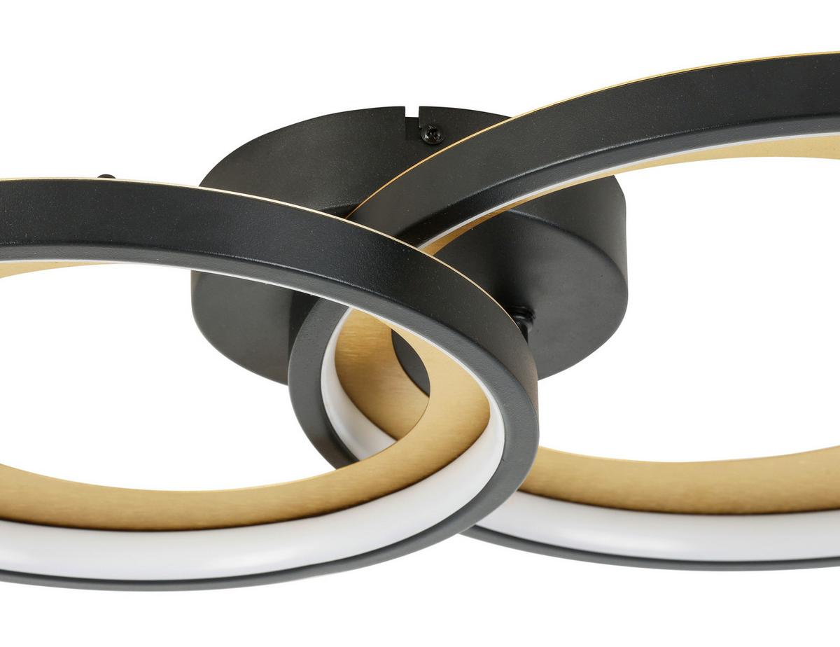 LAMPA SUFITOWA LED RING - czarny/kolor złoty, Design, tworzywo sztuczne/metal (55/35/8,5cm) - Novel