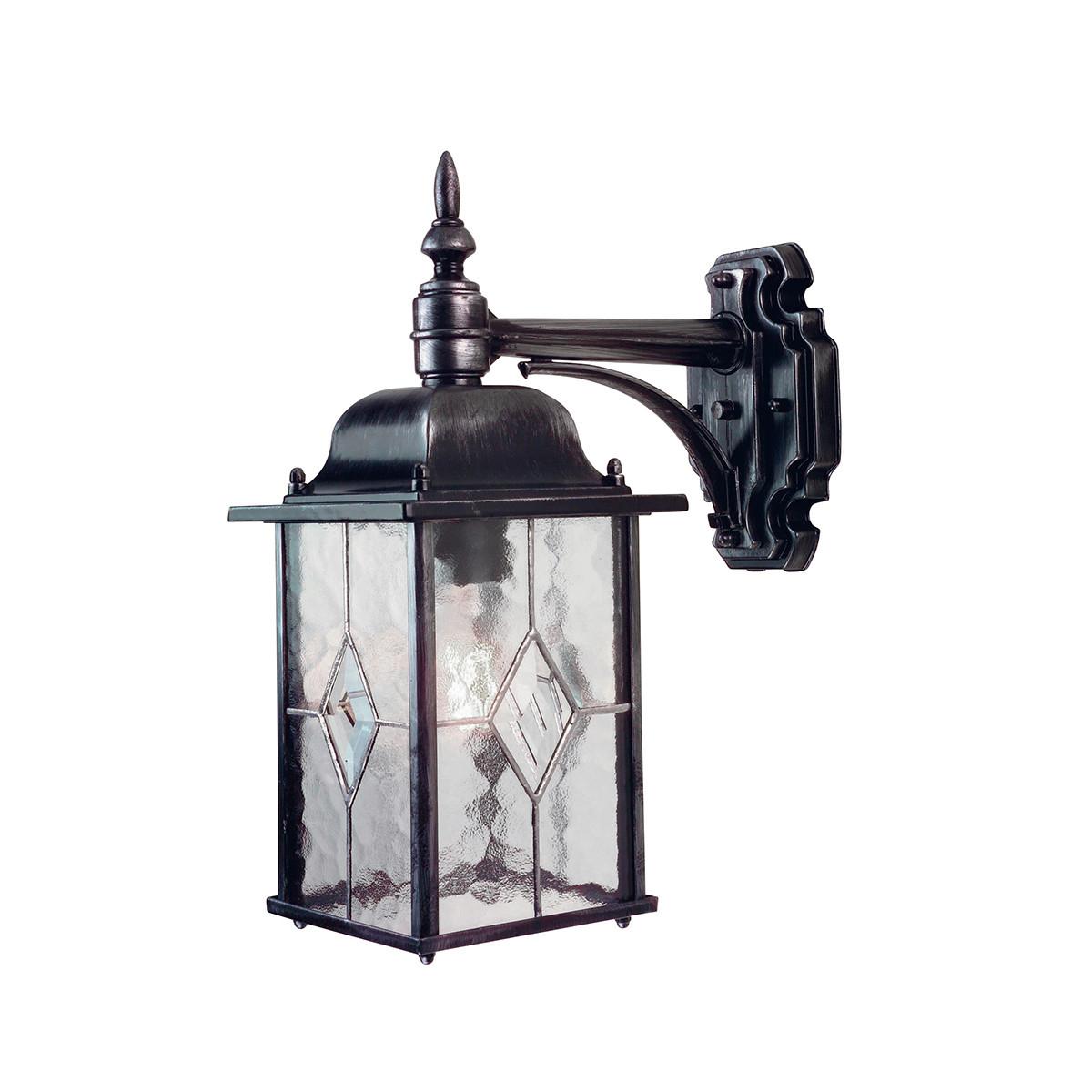 Kültéri Falilámpa Wx2 - fekete/ezüstszínű, Konventionell, üveg/fém (15.9/37/28.6cm) - Elstead Lighting