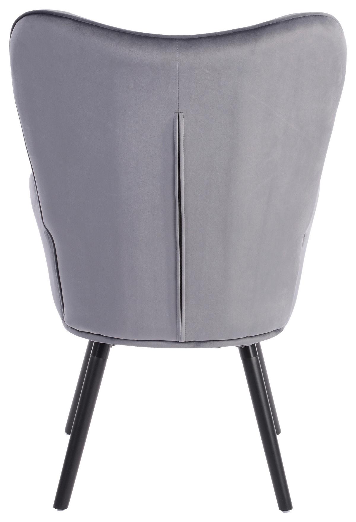 FOTEL PATRICIA - czarny/szary, Design, tkanina/drewno (66/109/71cm) - Ti'me