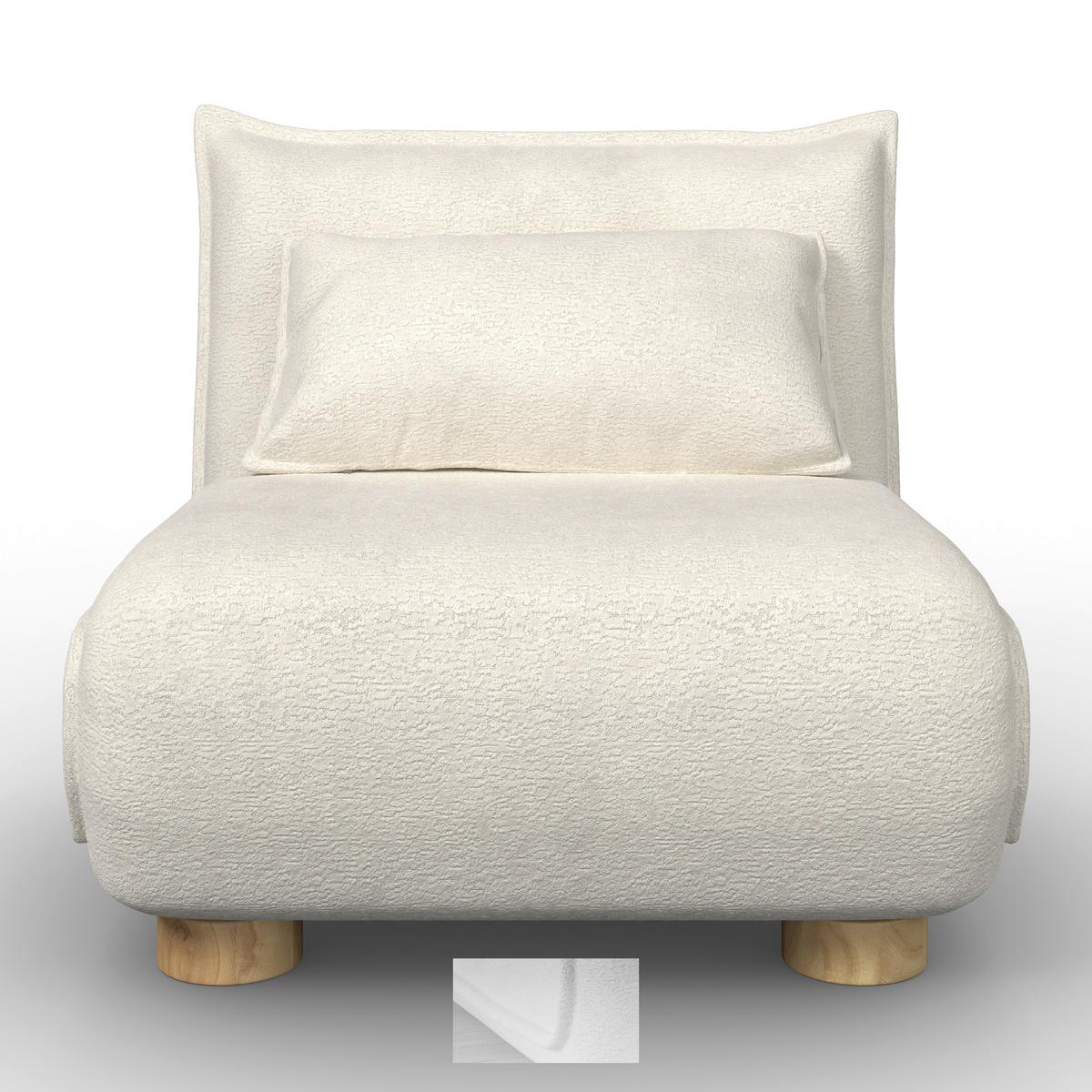 Schlafsessel Bella Bouclé Weiß - Weiß/Naturfarben, MODERN, Holz/Textil (83/41/63cm) - Bessagi Home