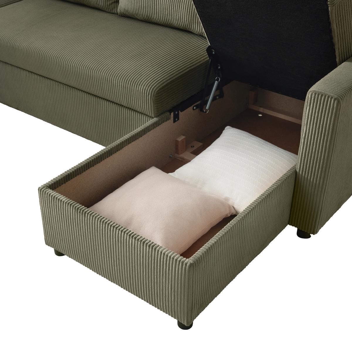 Sarokkanapé Martina - zöld, Modern, faalapú anyag/textil (204/276/146cm) - Mömax