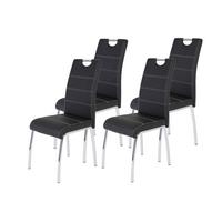STUHL-SET SUSI S 4ER-SET - Chromfarben/Schwarz, MODERN, Textil/Metall (44/98/61cm) - MID.YOU