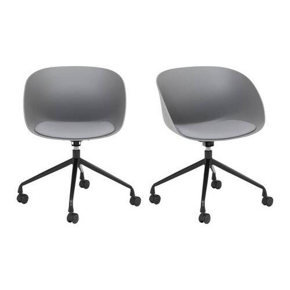 KRZESŁO OBROTOWE LIA - czarny/szary, Modern, tworzywo sztuczne/metal (56,5/75,5/51cm) - Bessagi Home