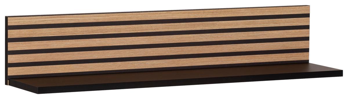 Regal Ekko Schwarz/Eichefarben - Eichefarben/Schwarz, MODERN, Holzwerkstoff (80/15,7/17,3cm) - MID.YOU