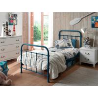 Kinder-/Juniorbett New York ca. 90x200 cm Blau - Blau, ROMANTIK / LANDHAUS, Holzwerkstoff/Metall (90/200cm) - Vipack