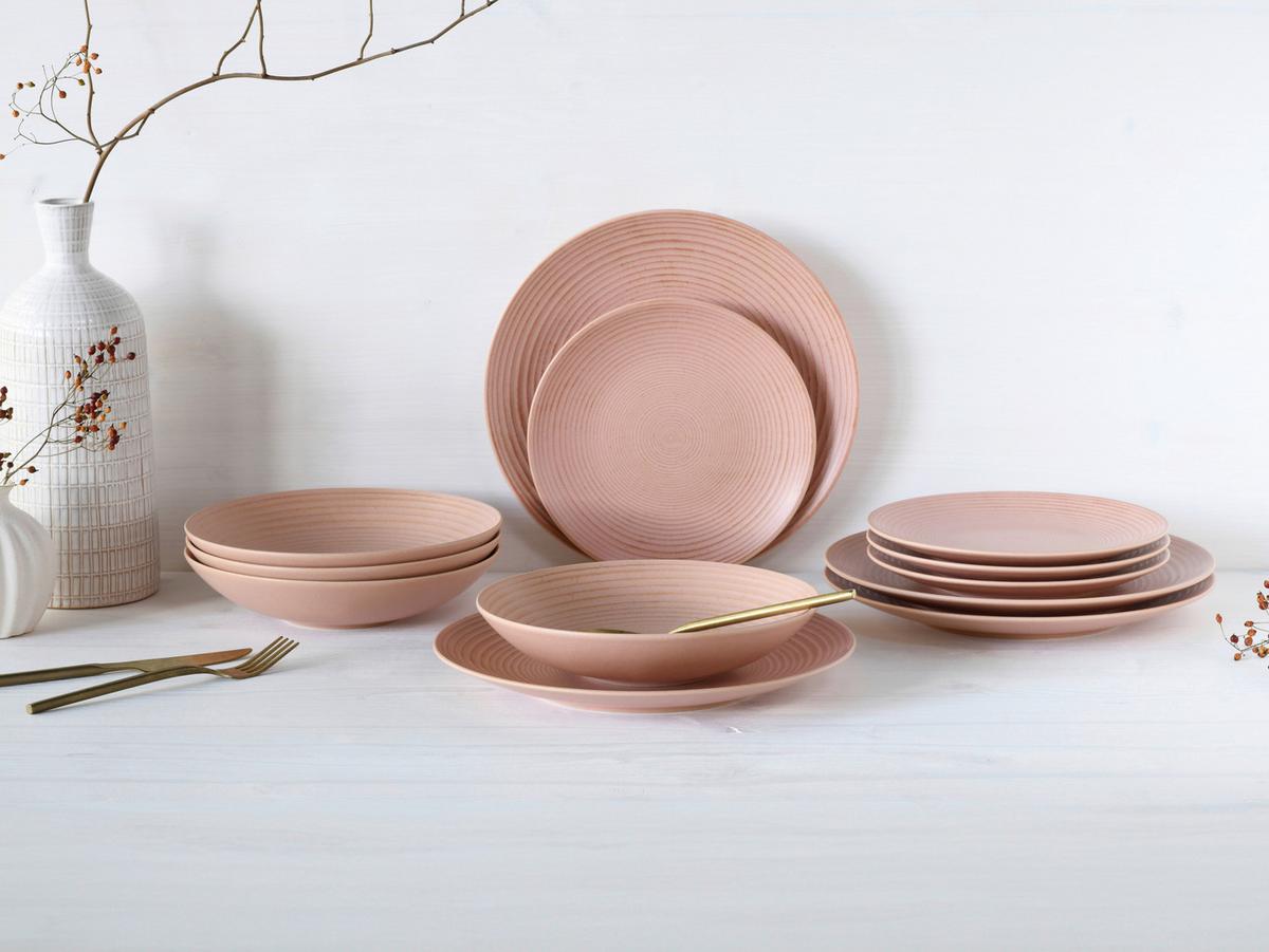 Jedilni Servis Catania Peach, 12-Delni - roza, Basics, keramika - Creatable