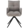 STOEL MET ARMELEUNINGEN MAYA - Grijs/Lichtgrijs, Modern, Textiel/Metaal (59/89/65cm) - Premium Living