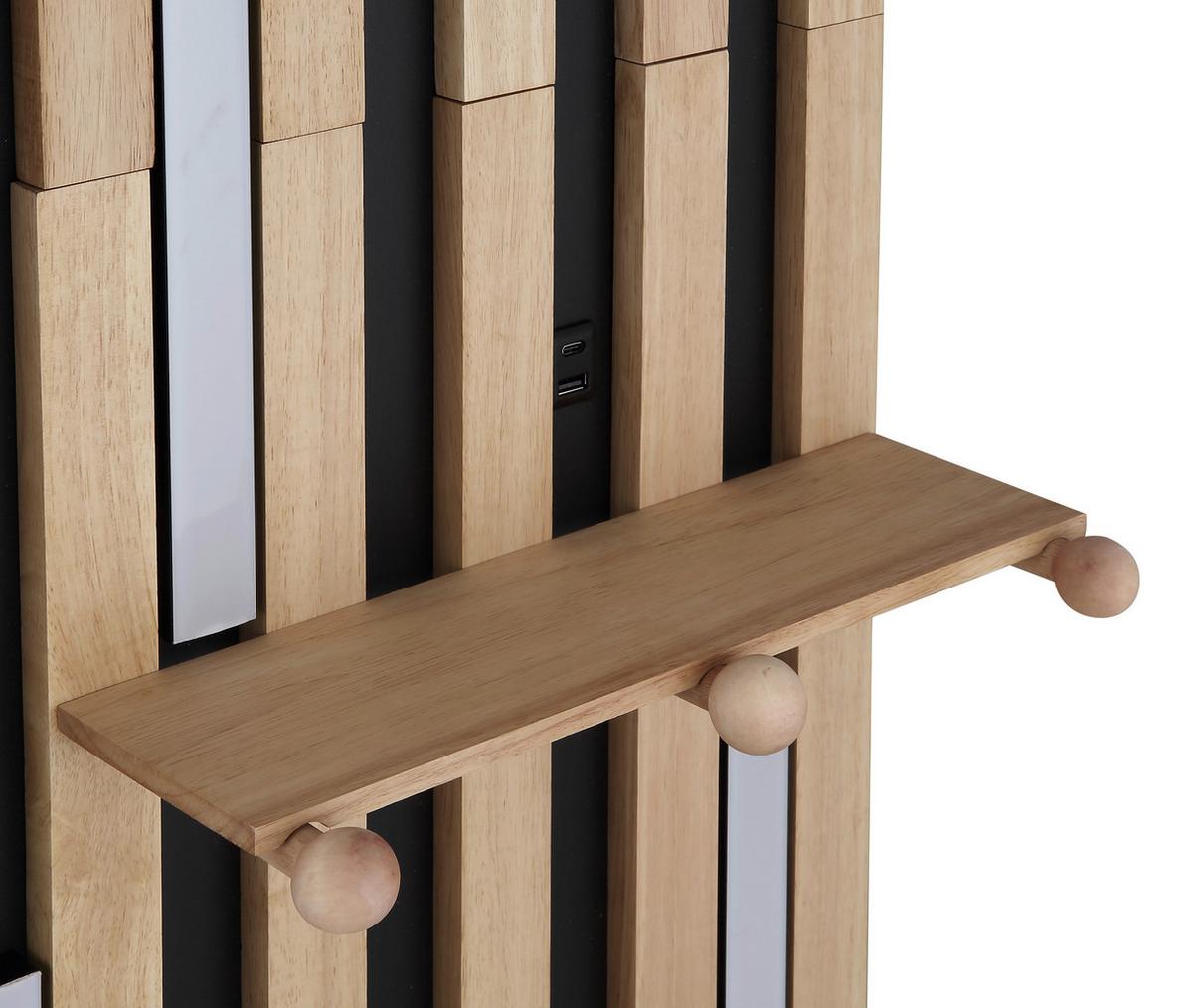 LED-WANDLEUCHTE 78413 DUANE - Weiss/Schwarz, Natur, Holz/Kunststoff (50/110cm) - Globo