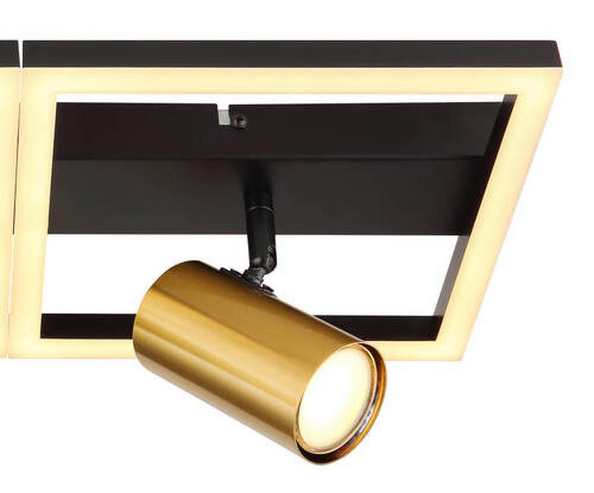 LED-Wandleuchte Marrie Schwarz/Messing max. 22 Watt - Messingfarben/Opal, Design, Kunststoff/Metall (44/22/15,5cm) - Globo