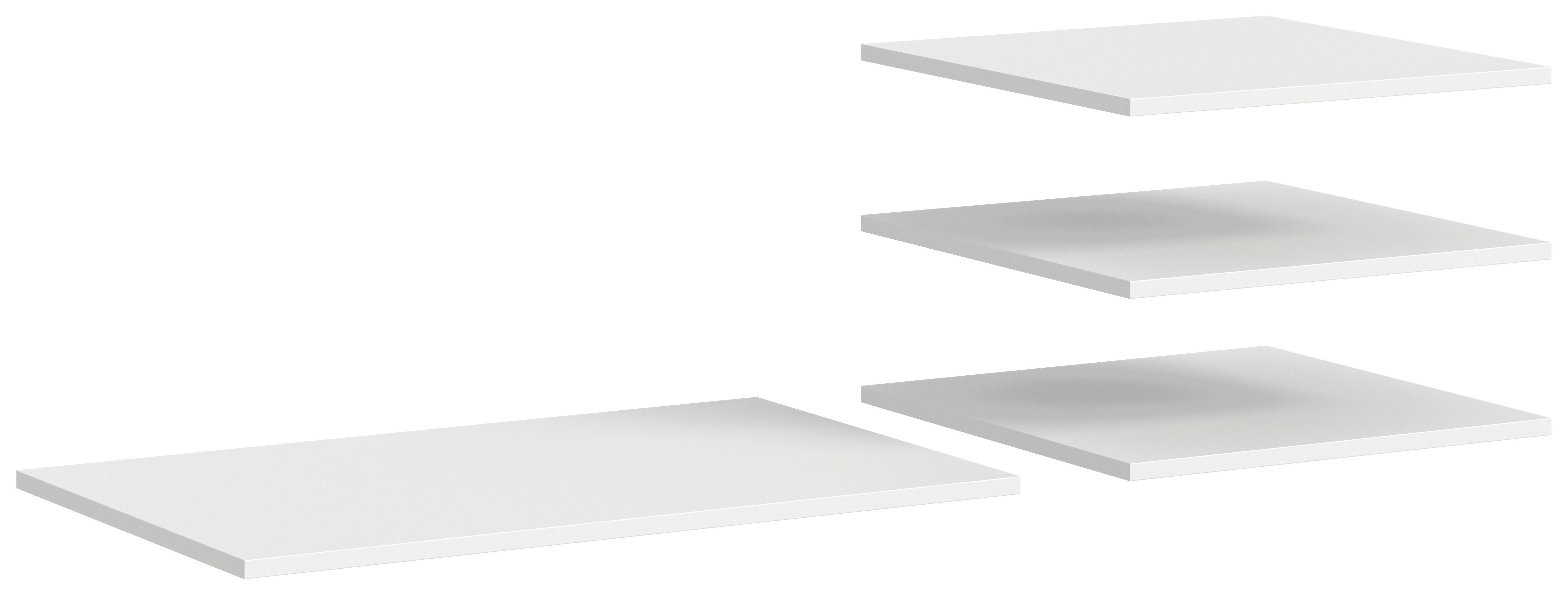 Set Polic Oakland, Bela, 4 Kos - bela, Moderno, leseni material (78/1,6/48cm) - MID.YOU