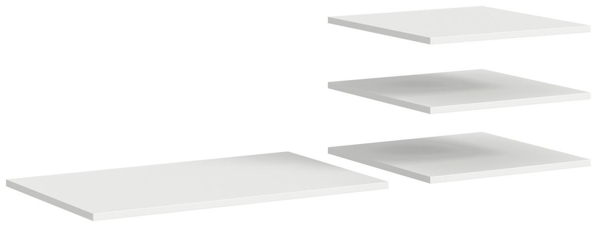 Set Polic Oakland, Bela, 4 Kos - bela, Moderno, leseni material (78/1,6/48cm) - MID.YOU