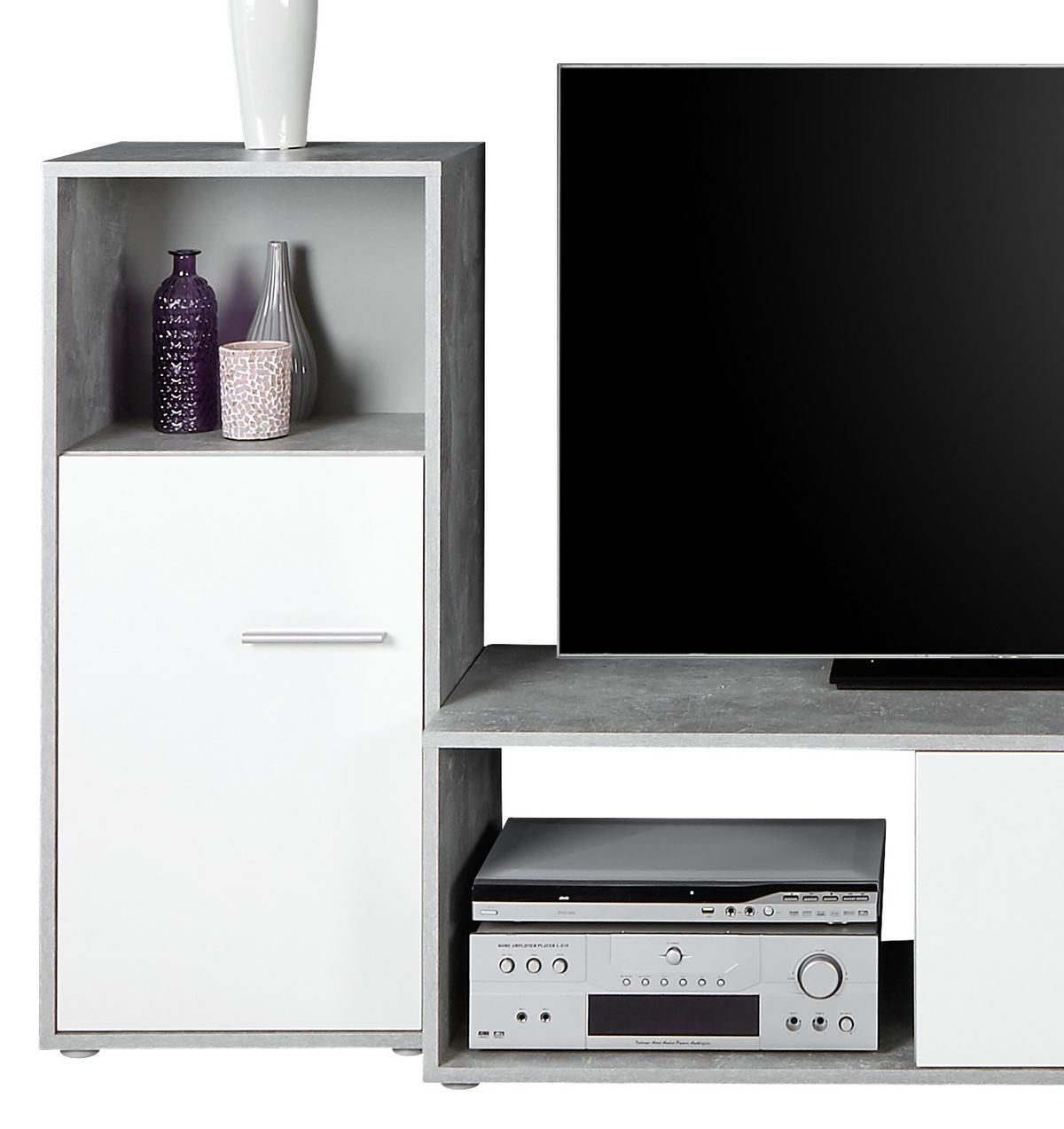 Regal Za Dnevni Boravak Aran - bijela/boje kroma, Moderno, drvni materijal/plastika (221/183,5/40cm) - Best Price