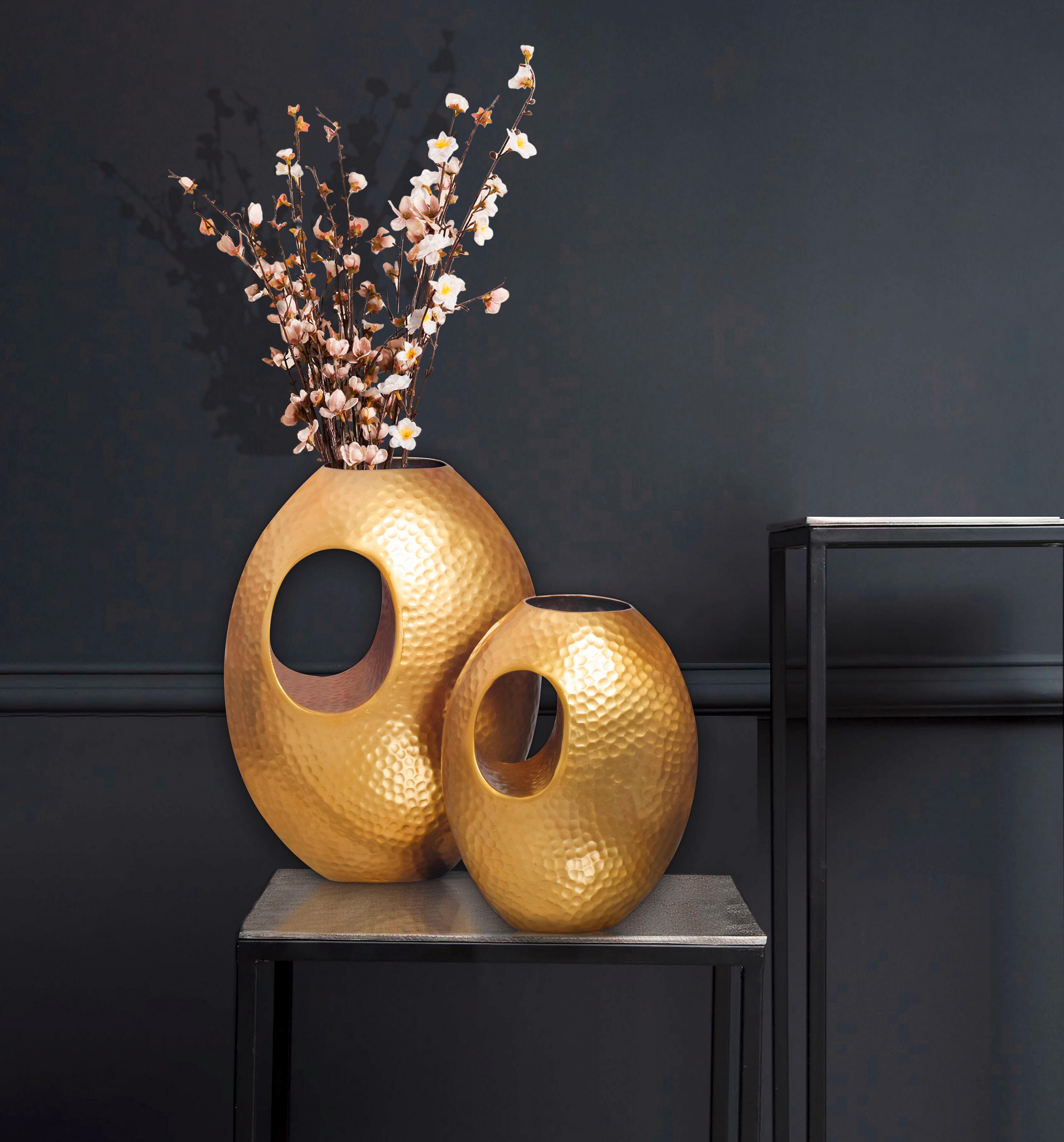 VASE WL7.188 - Goldfarben, Design, Metall (29/39/16,5cm) - Livetastic