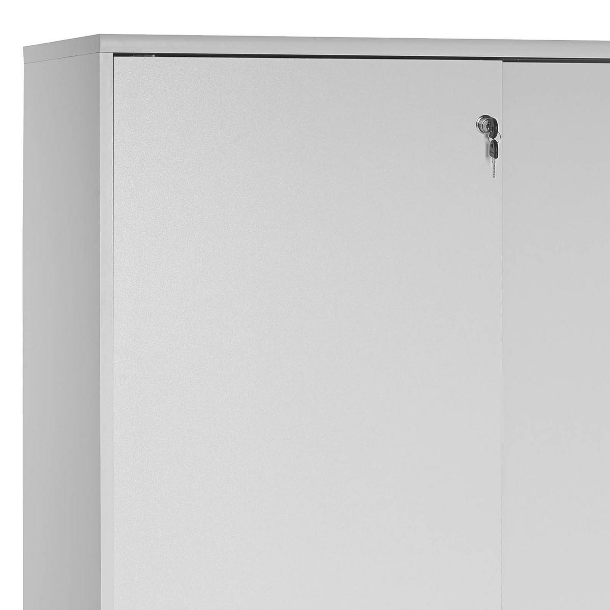 Aktenschrank Serie 4000 Hellgrau - Hellgrau, Basics, Holzwerkstoff (100/152,8/39,5cm) - MID.YOU