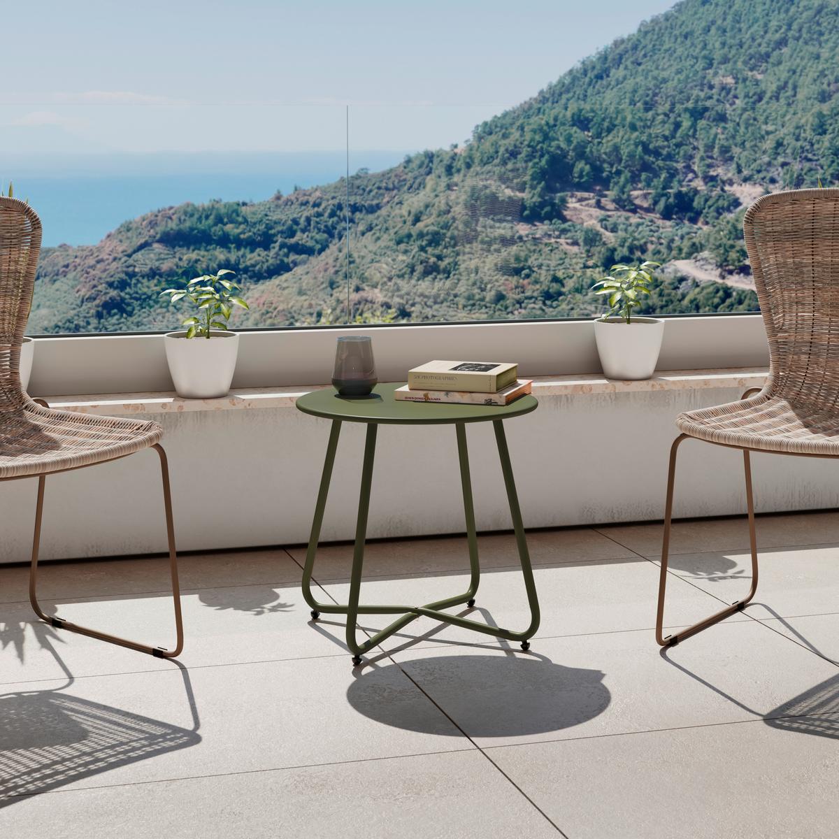 Masă auxiliară Uni - verde, Basics, metal (45/45/45cm) - Mömax