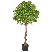 Kunstpflanze Pieris Japanica Grün/Braun/Schwarz - Schwarz/Braun, Basics, Kunststoff (125cm)