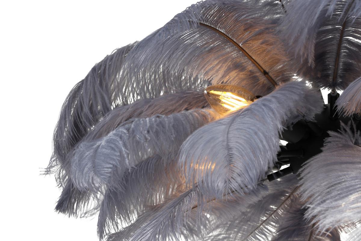 Stehleuchte Fedi Grau/Schwarz max. 3 Watt - Schwarz/Grau, MODERN, Textil/Metall (55/55/160cm) - Mömax