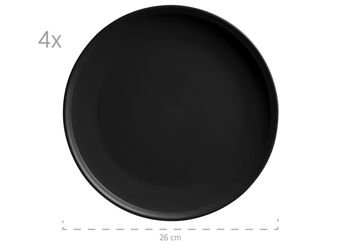 KOMBISERVICE 931961 SCHWARZ POSTSICHER - Schwarz, Basics, Keramik (32/31,5/30cm) - Mäser