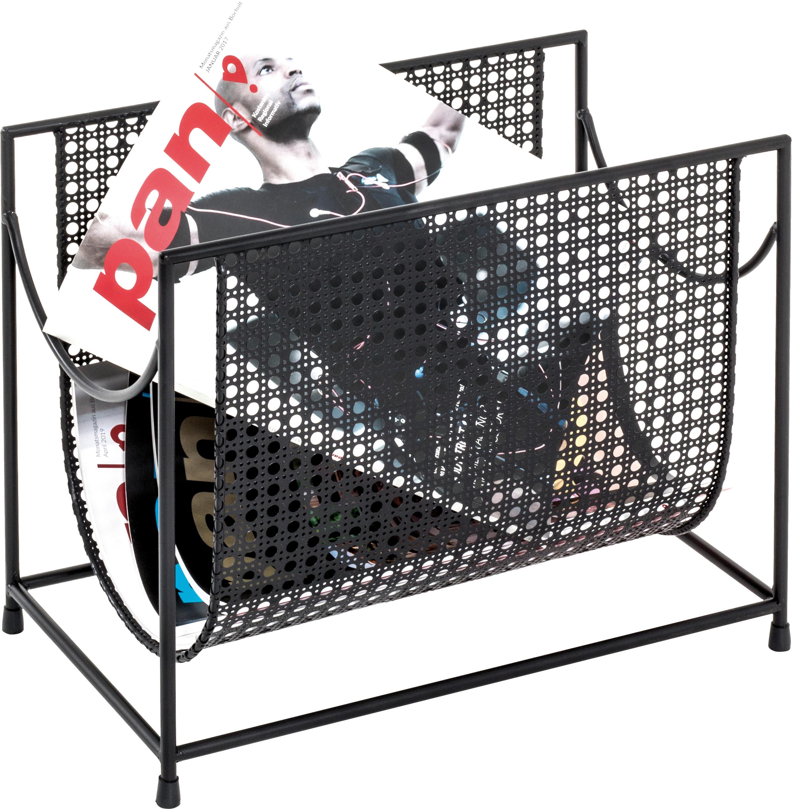 GAZETNIK WIEN - czarny, Modern, metal (37/30/22cm)