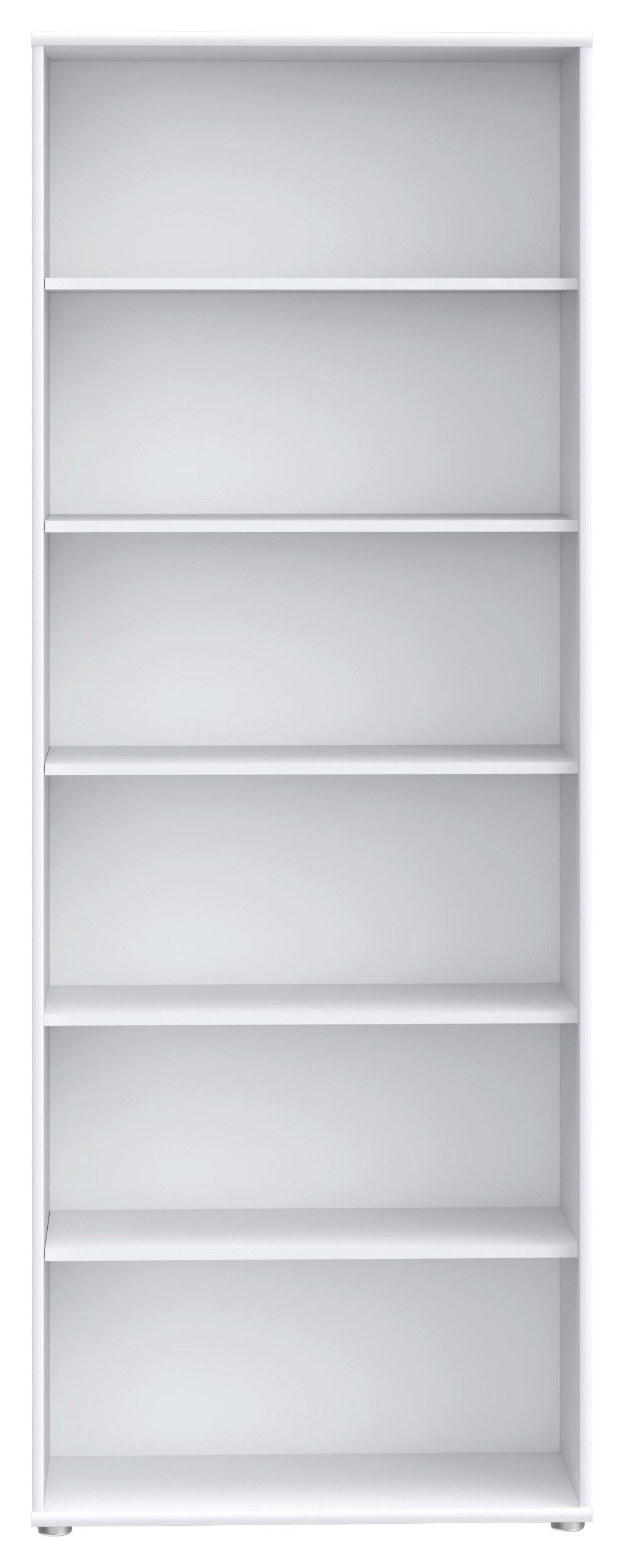 Regal Tempra 2, Bela - bela/barve aluminija, Konvencionalno, leseni material (74/198/35cm) - Mömax