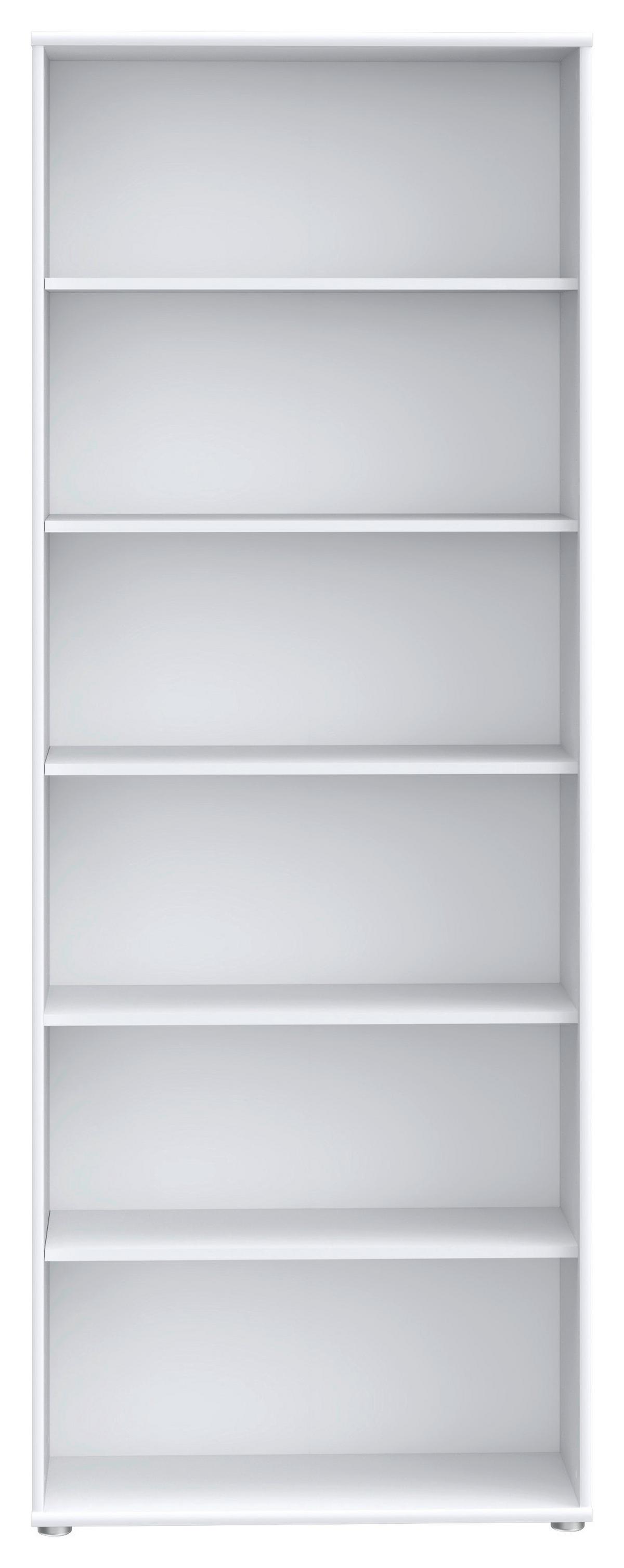 Regal Tempra 2, Bela - bela/barve aluminija, Konvencionalno, leseni material (74/198/35cm) - Mömax