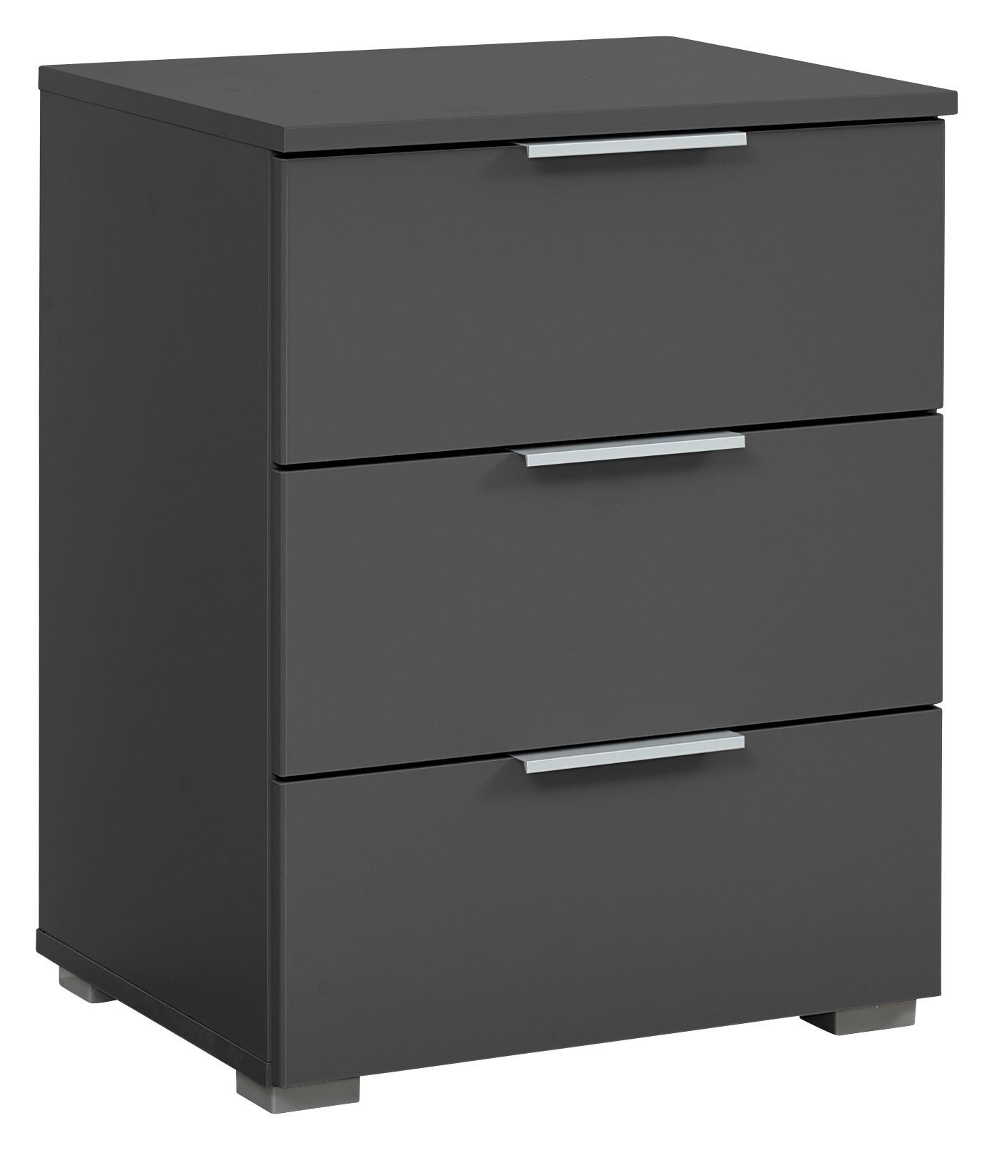 Noćni Ormarić Alabama - siva/boje aluminija, Moderno, drvni materijal (47/62/42cm) - Modern Living