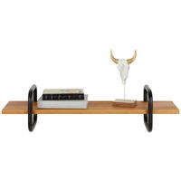 Wandboard aus Eiche massiv - Eichefarben/Schwarz, Modern, Holz/Metall (80/20/22cm) - Mömax