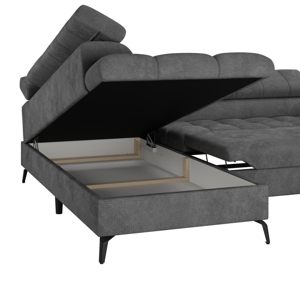 Kutna Garnitura Volf - crna/antracit, Trend, tekstil/metal (203/261cm) - Modern Living