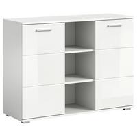 Kommode Prego ca. 110x83 cm Weiß - Weiß Hochglanz, Design, Holzwerkstoff/Kunststoff (110/83/37cm) - Xora