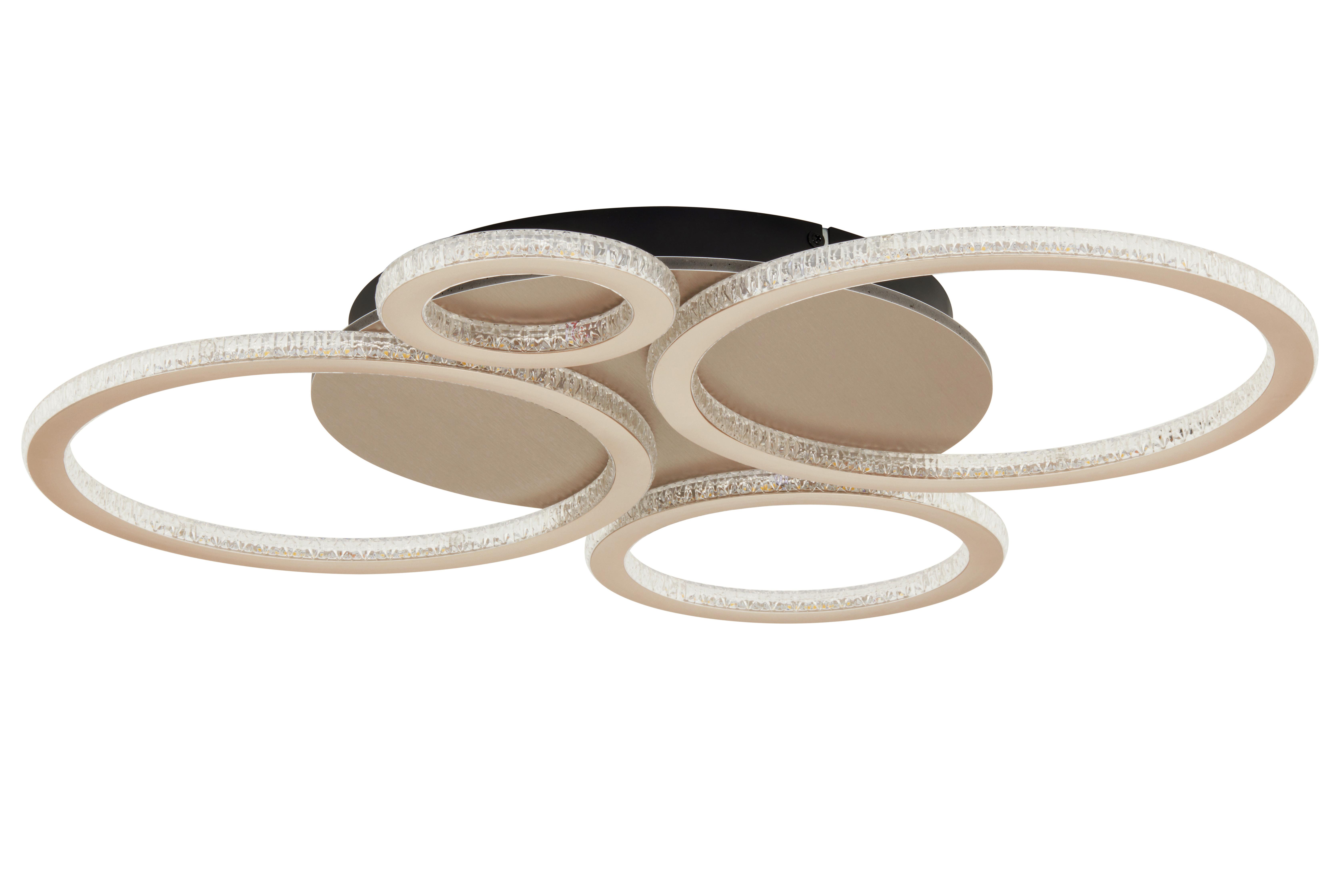 LED-TAKLAMPA NEU - champagne, Modern, metall/plast (72/62/6cm)