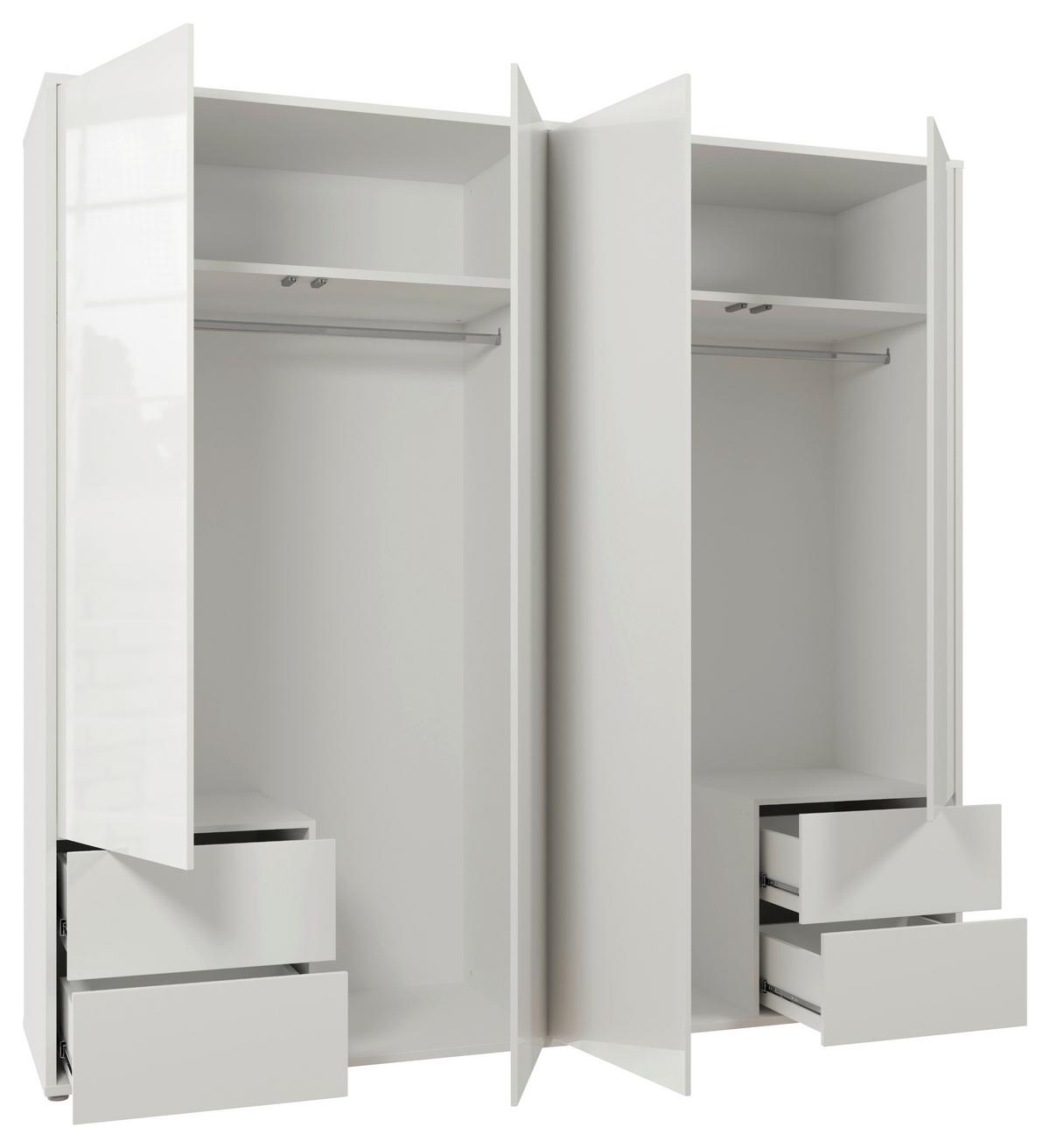 Omara S Klasičnimi Vrati Alice, Bela - bela/visoki sijaj, Trend, leseni material (224/214/60cm) - Carryhome