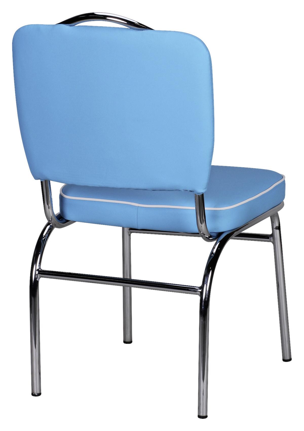 Stol Elivis - modra/srebrne barve, Moderno, kovina/umetna masa (47/90/45cm) - MID.YOU