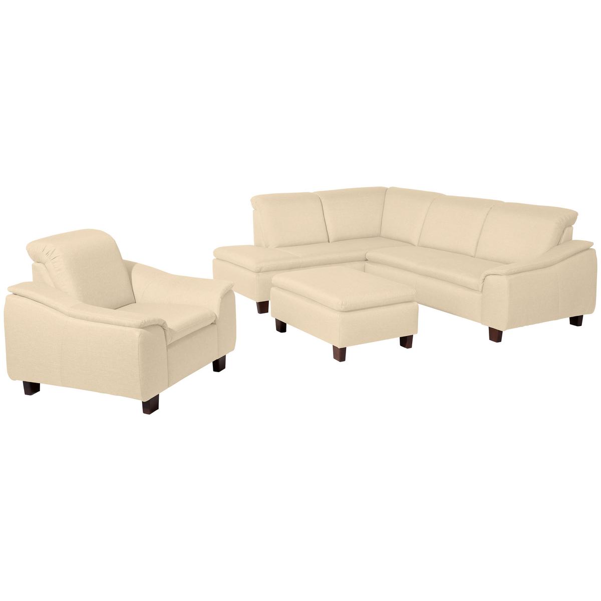 ECKSOFA AARON - Beige/Nussbaumfarben, Design, Holz/Textil (187/247cm) - Max Winzer