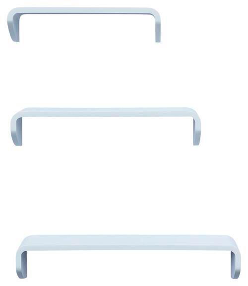 Set polițe de perete CARLO - alb, Modern, material pe bază de lemn (60/50/40/12/10,5/9/12cm) - Modern Living