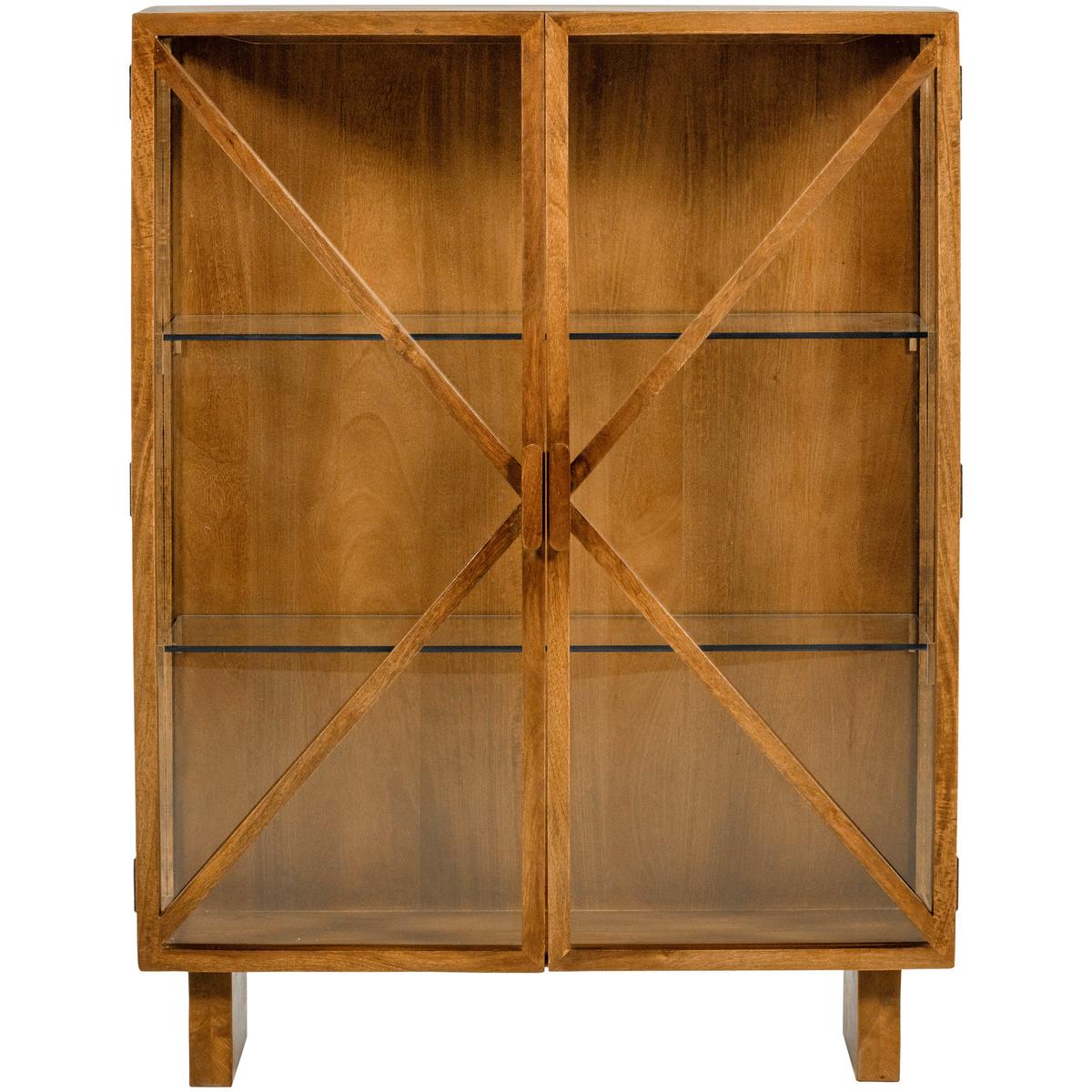 Vitrine Kella Naturfarben B: 100 cm - Naturfarben, Design, Glas/Holz (100/132/44cm) - Livetastic