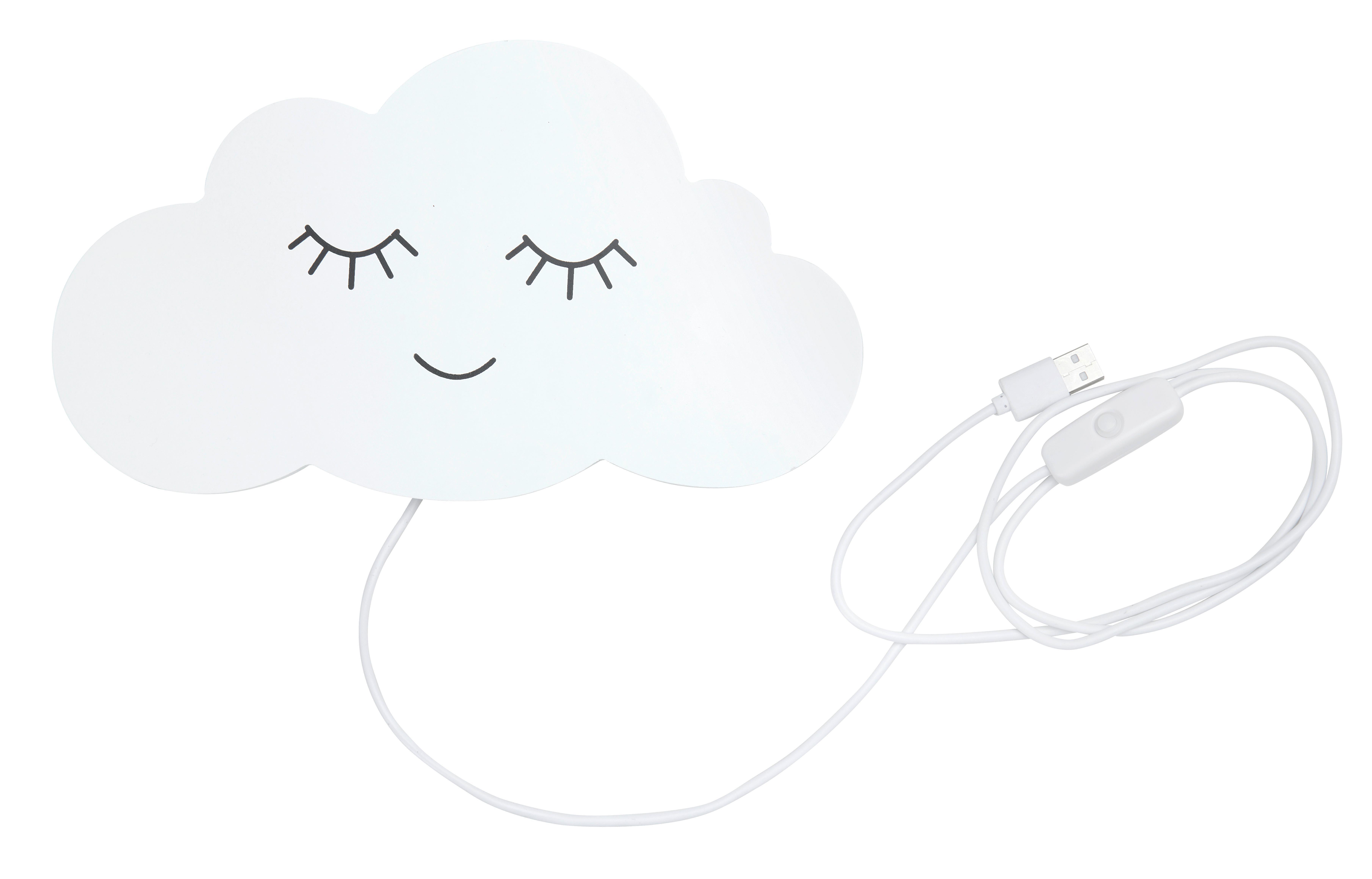 LAMPKA NOCNA DZIECIĘCA WOLKEN LEUCHTE - czarny/biały, Trend, materiał drewnopochodny (25/14,2/1,5cm) - My Baby Lou