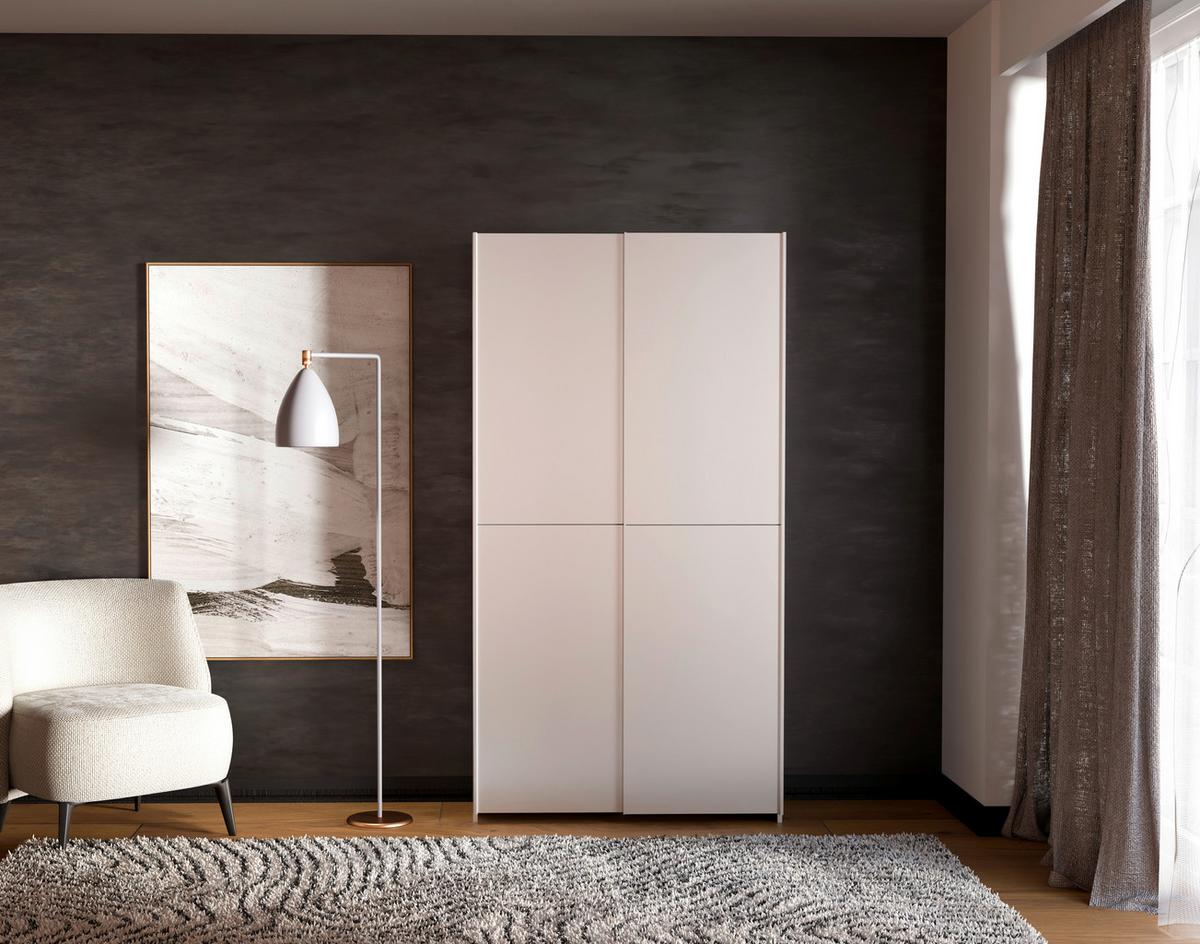 Ormar S Kliznim Vratima Home Nook - bijela/srebrne boje, Basics, drvni materijal/metal (120,1/210/39,1cm) - Modern Living