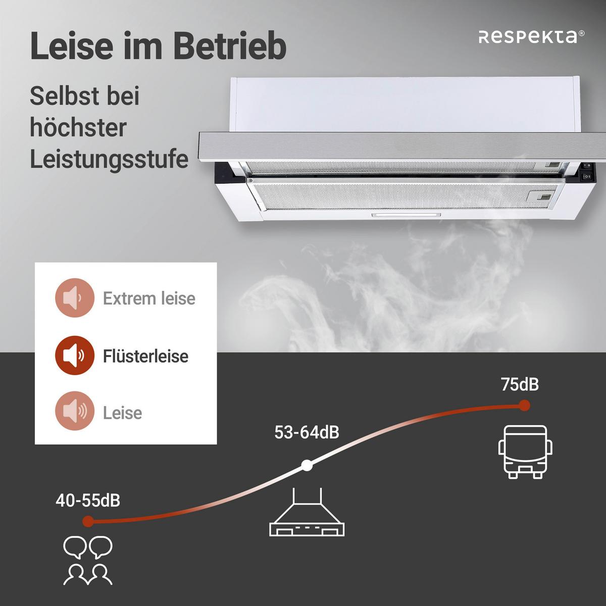 Dunstabzugshaube Tessa ca. 60/19,3/43 cm Edelstahlfarben - Edelstahlfarben, Trend, Metall (60/19,3/43cm) - Respekta