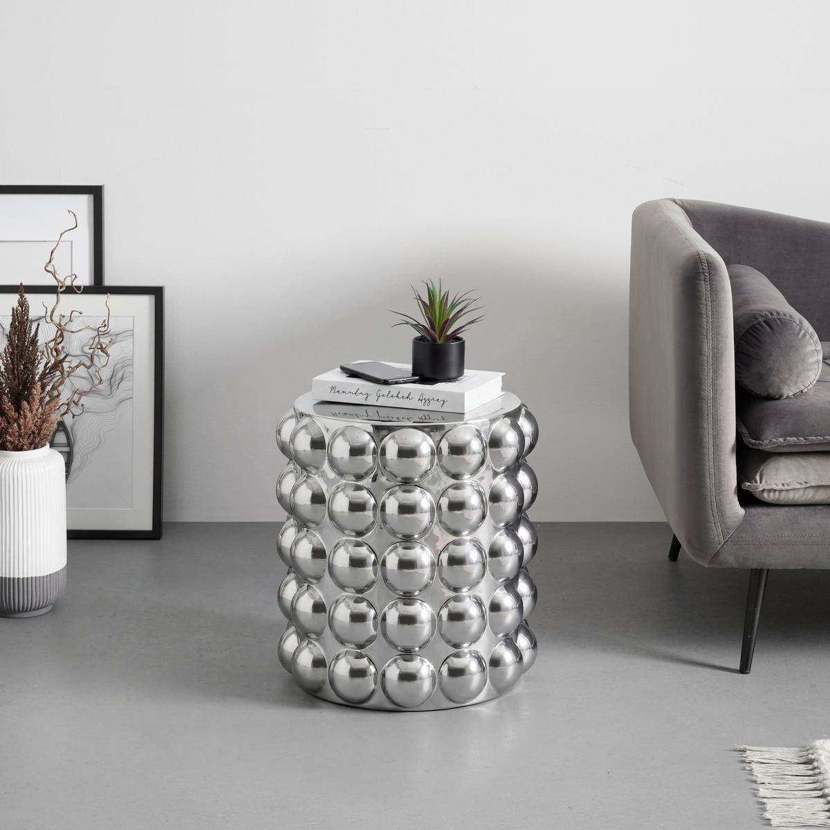 Beistelltisch Julia Keramik Silberfarben - Silberfarben, MODERN, Keramik (38/38/43cm) - Mömax