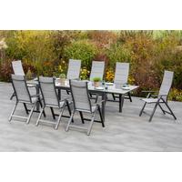 GARTENSET FLORENZ - Graphitfarben/Grau, MODERN, Textil/Metall - Gardenson