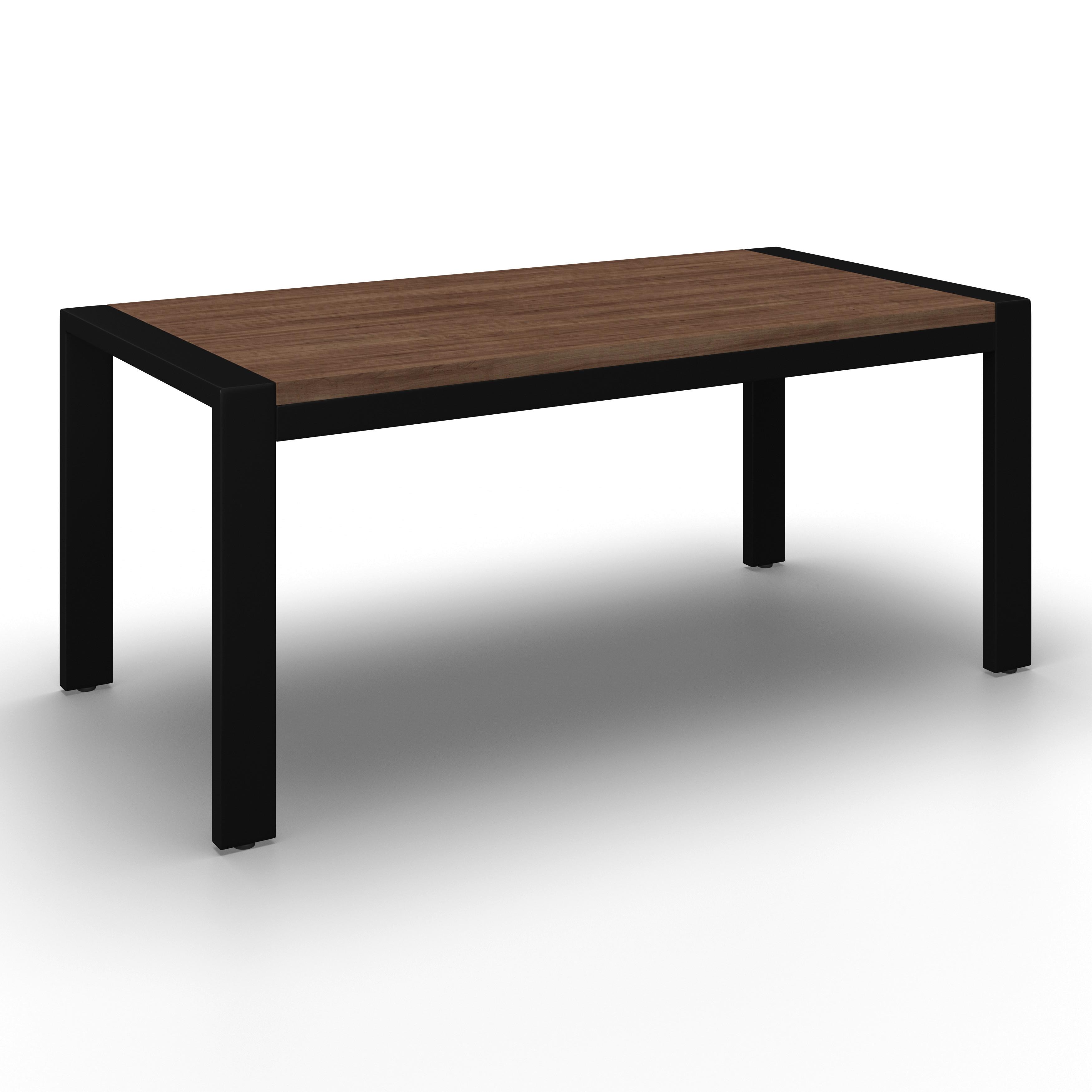 Jedilna Miza Aleya, Rjava - barva oreha/črna, Moderno, kovina/leseni material (180/90/76cm) - Bessagi Home